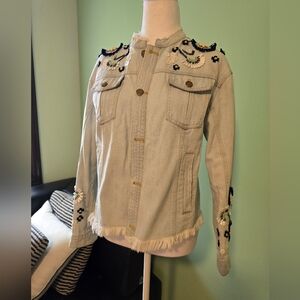 Embroidered Light Blue Women's Jacket
